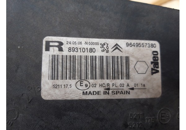 Фара передня права Xsara Picasso, 9649557380